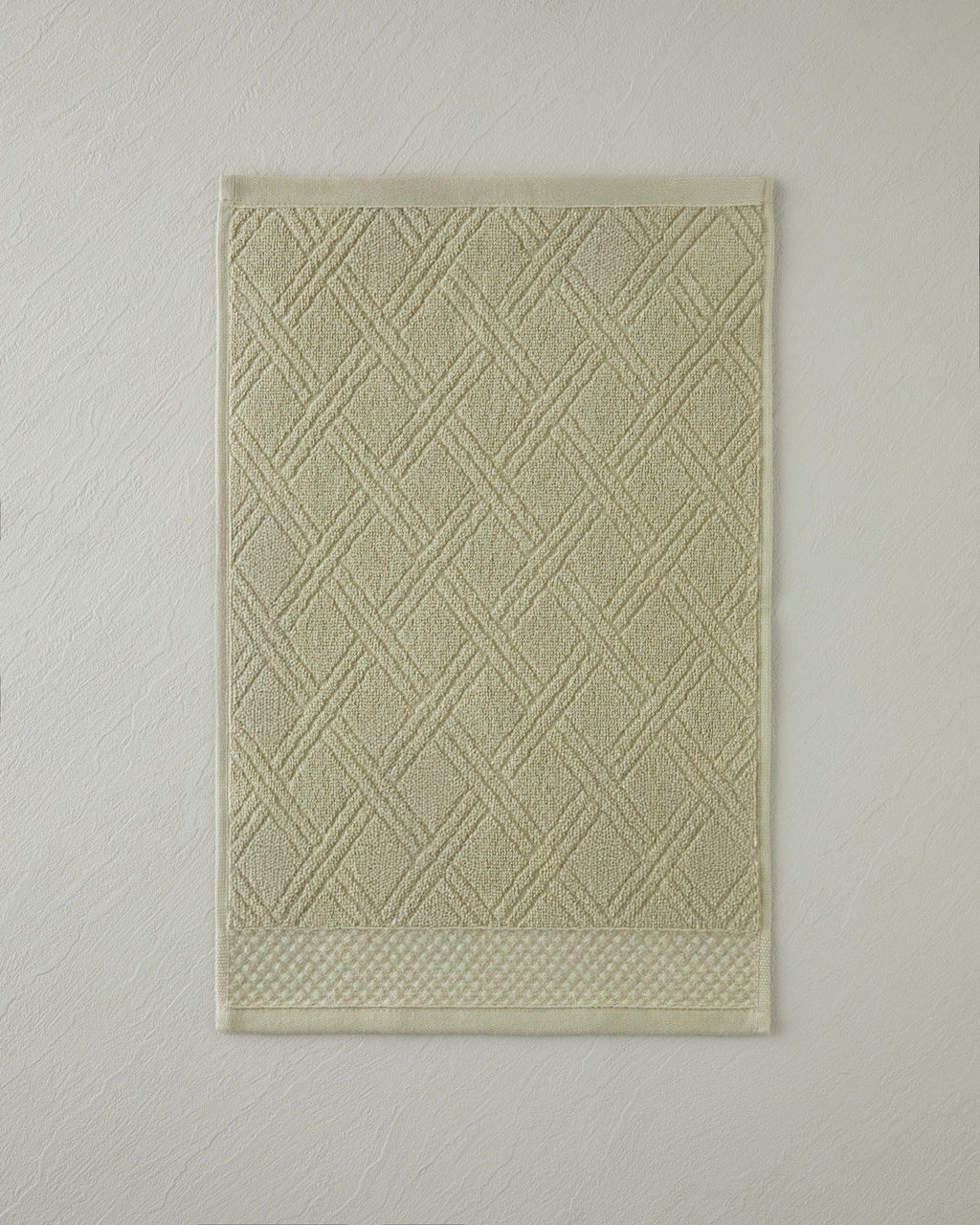 Cotton Hand Towel 30x45 cm - Ivory & Light Green (view 5)