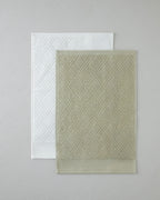 Cotton Hand Towel 30x45 cm - Ivory & Light Green (view 7)