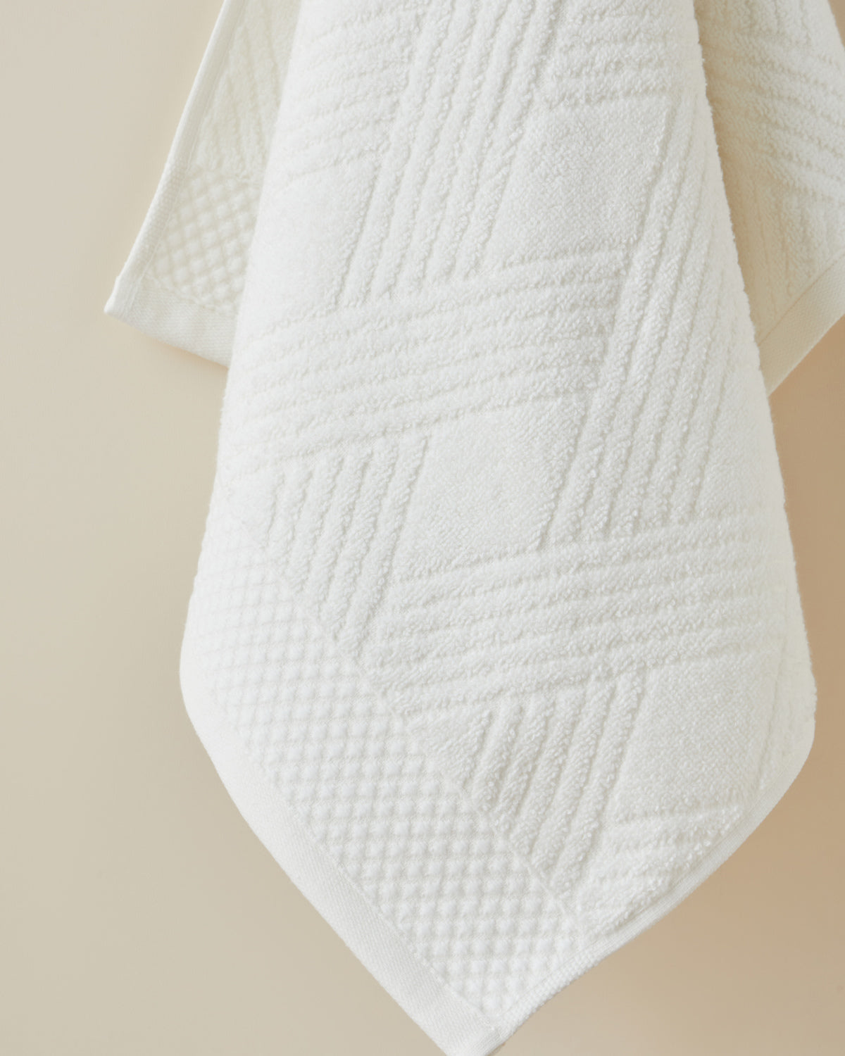 Cotton Face Towel 50x80 cm - Ivory & Light Green - Light Green (view 2)
