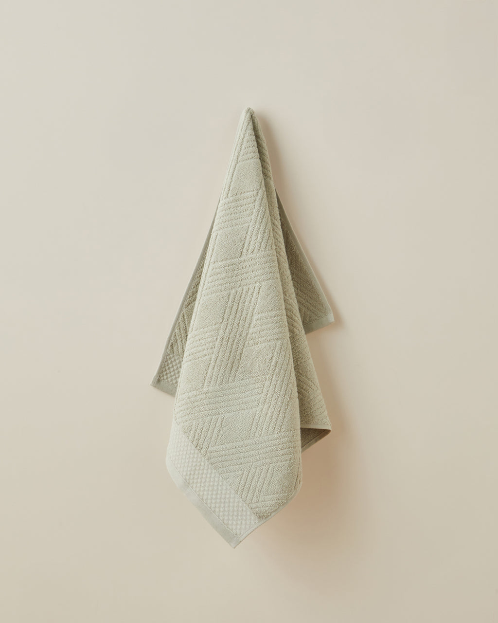 Cotton Face Towel 50x80 cm - Ivory & Light Green (view 5)