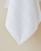 Cotton Face Towel 50x80 cm - White & Navy Blue - Navy Blue (view 2)