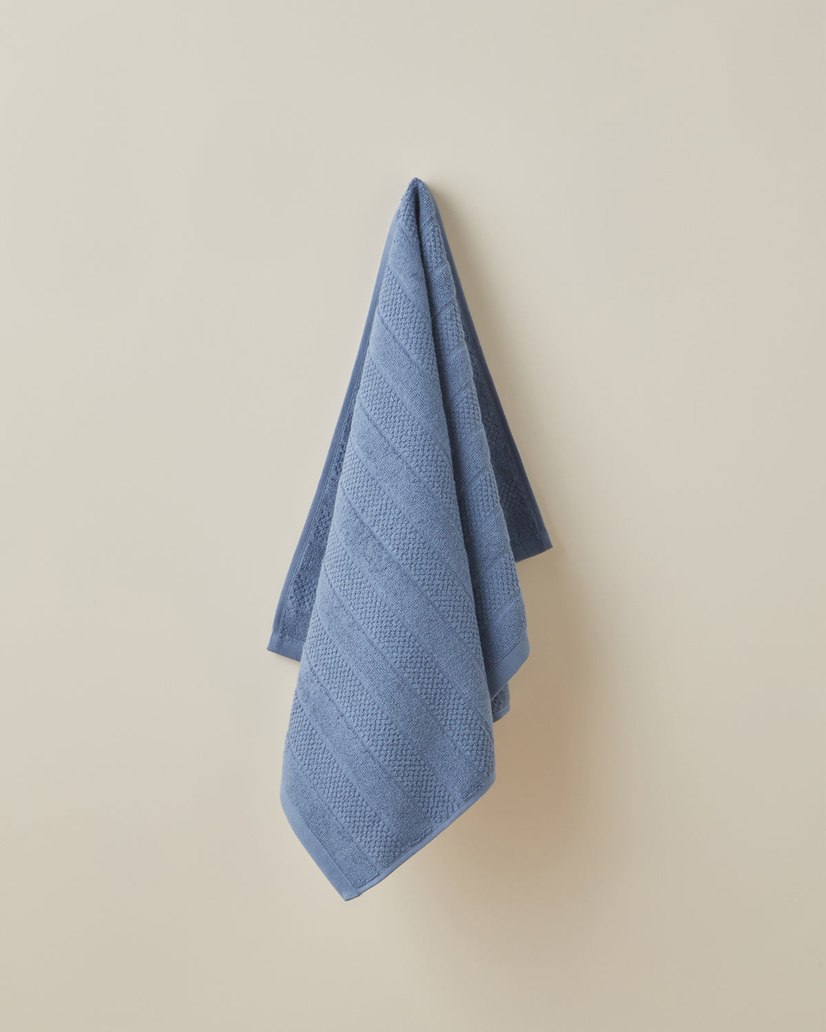 Cotton Face Towel 50x80 cm - White & Navy Blue (view 5)
