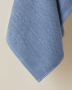 Cotton Face Towel 50x80 cm - White & Navy Blue (view 6)