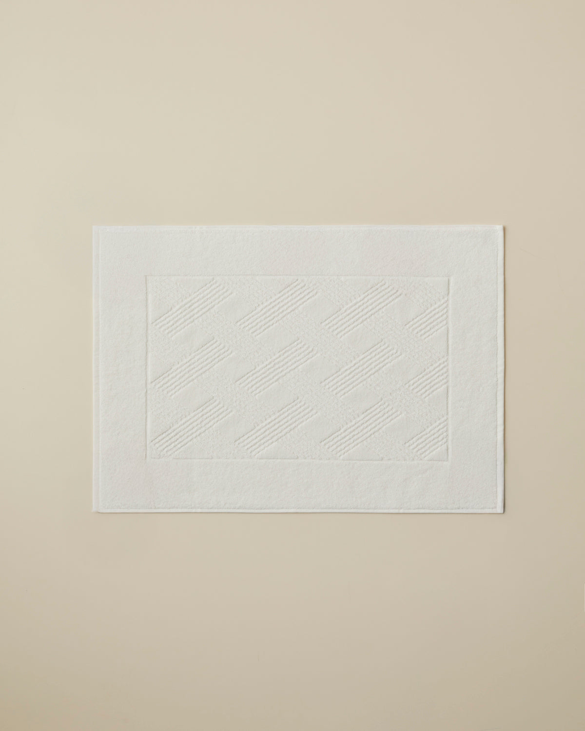 Cotton Foot Towel 50x70 cm - Ivory & Light Green - Ivory