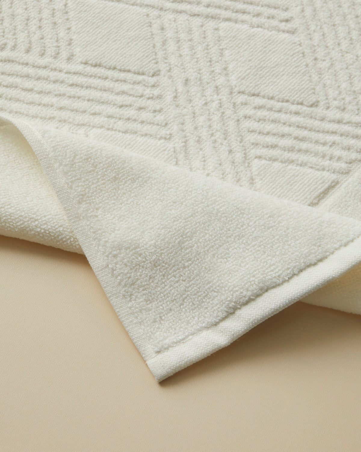 Cotton Foot Towel 50x70 cm - Ivory & Light Green - Light Green (view 2)