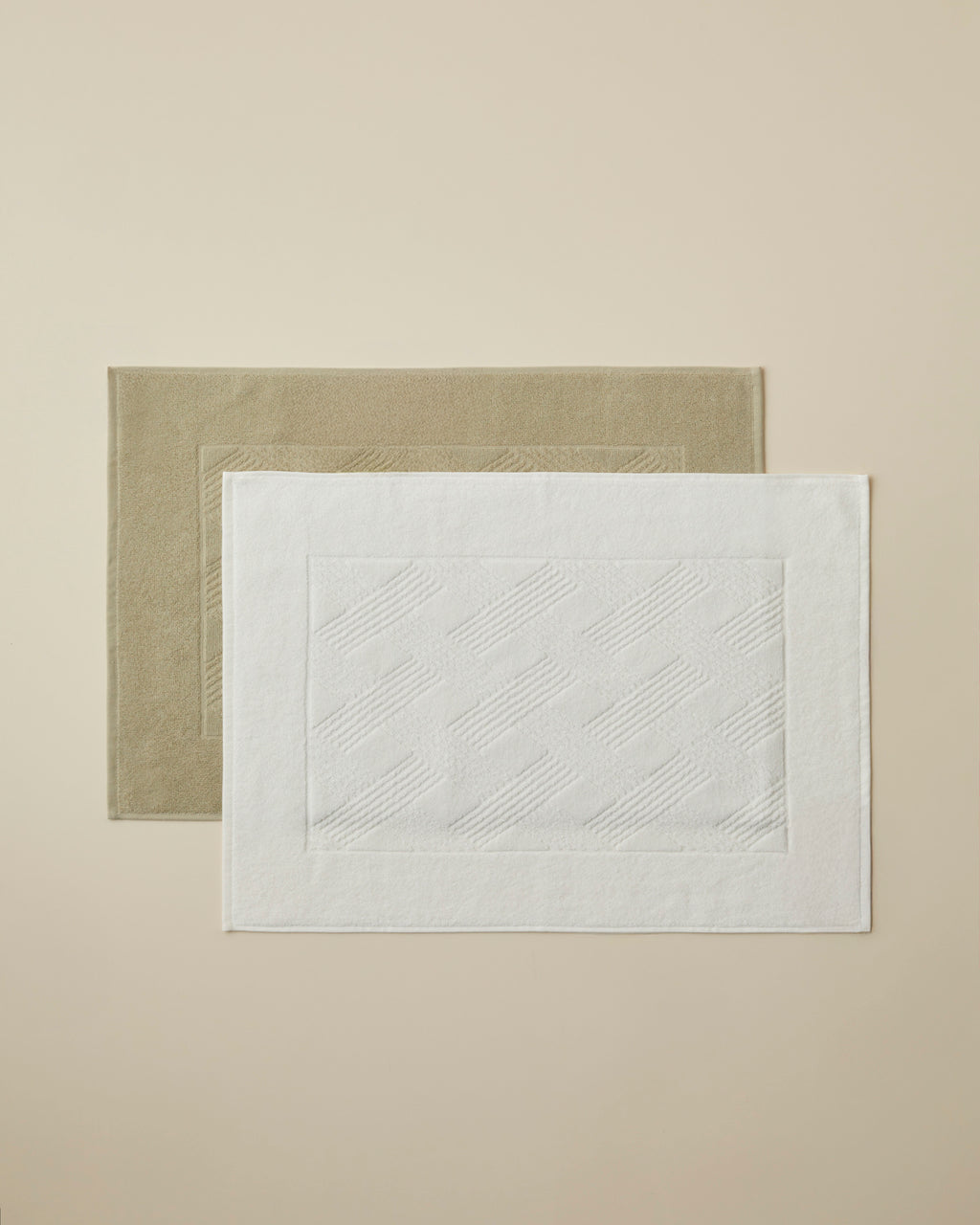 Cotton Foot Towel 50x70 cm - Ivory & Light Green (view 4)