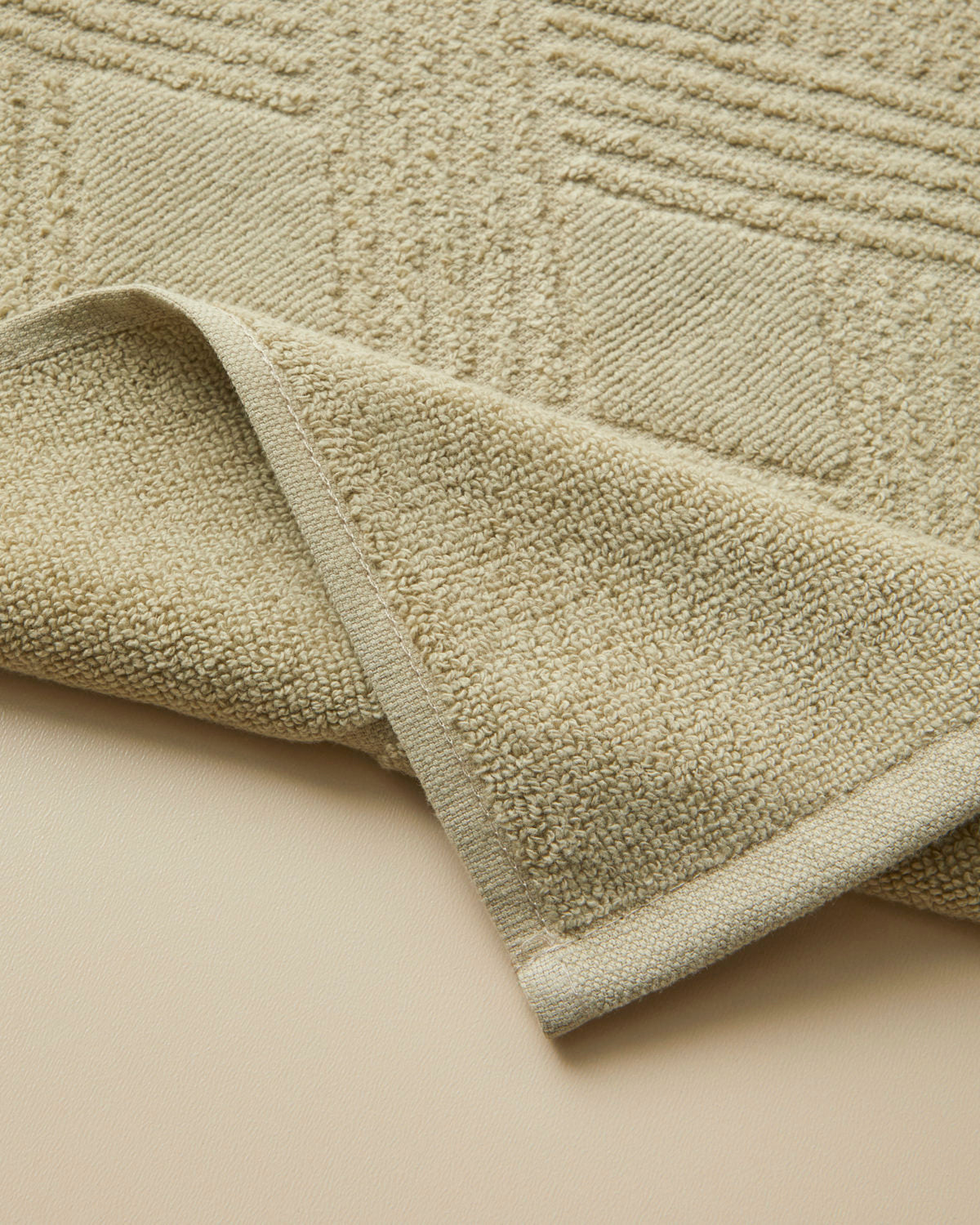 Cotton Foot Towel 50x70 cm - Ivory & Light Green (view 7)