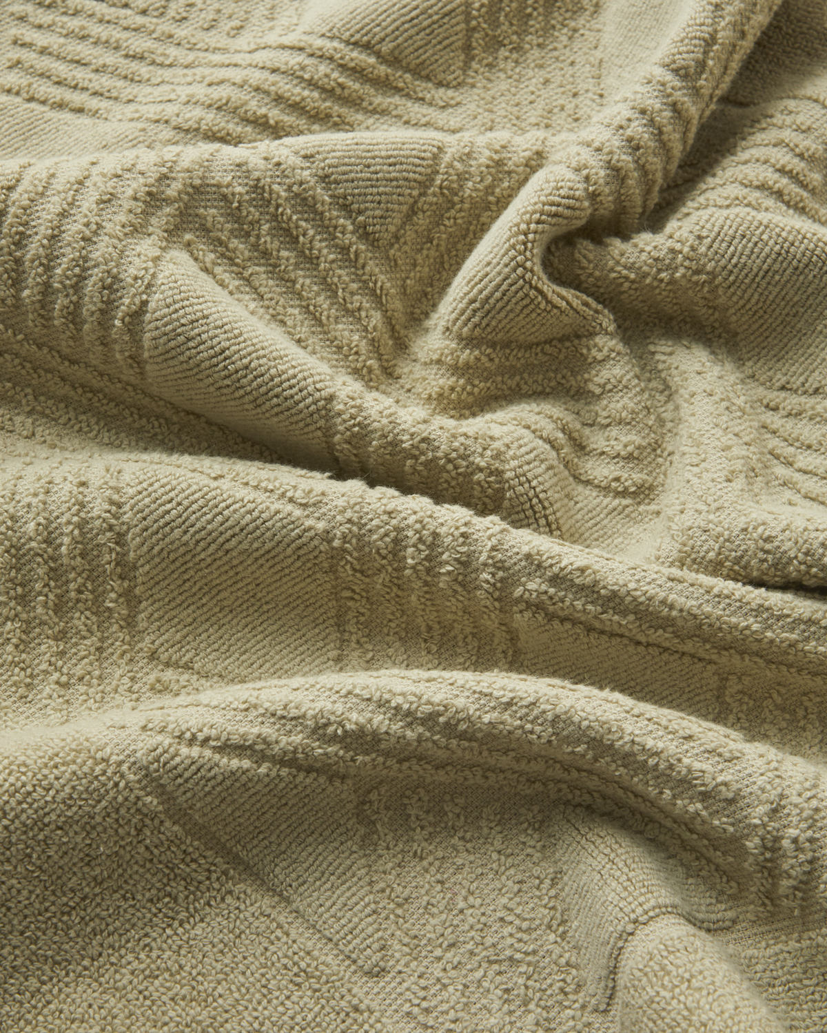 Cotton Foot Towel 50x70 cm - Ivory & Light Green (view 8)