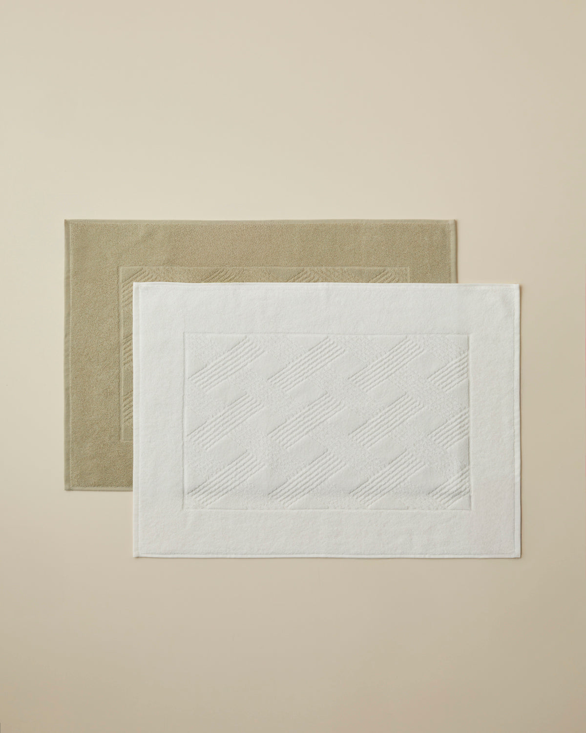 Cotton Foot Towel 50x70 cm - Ivory & Light Green (view 9)