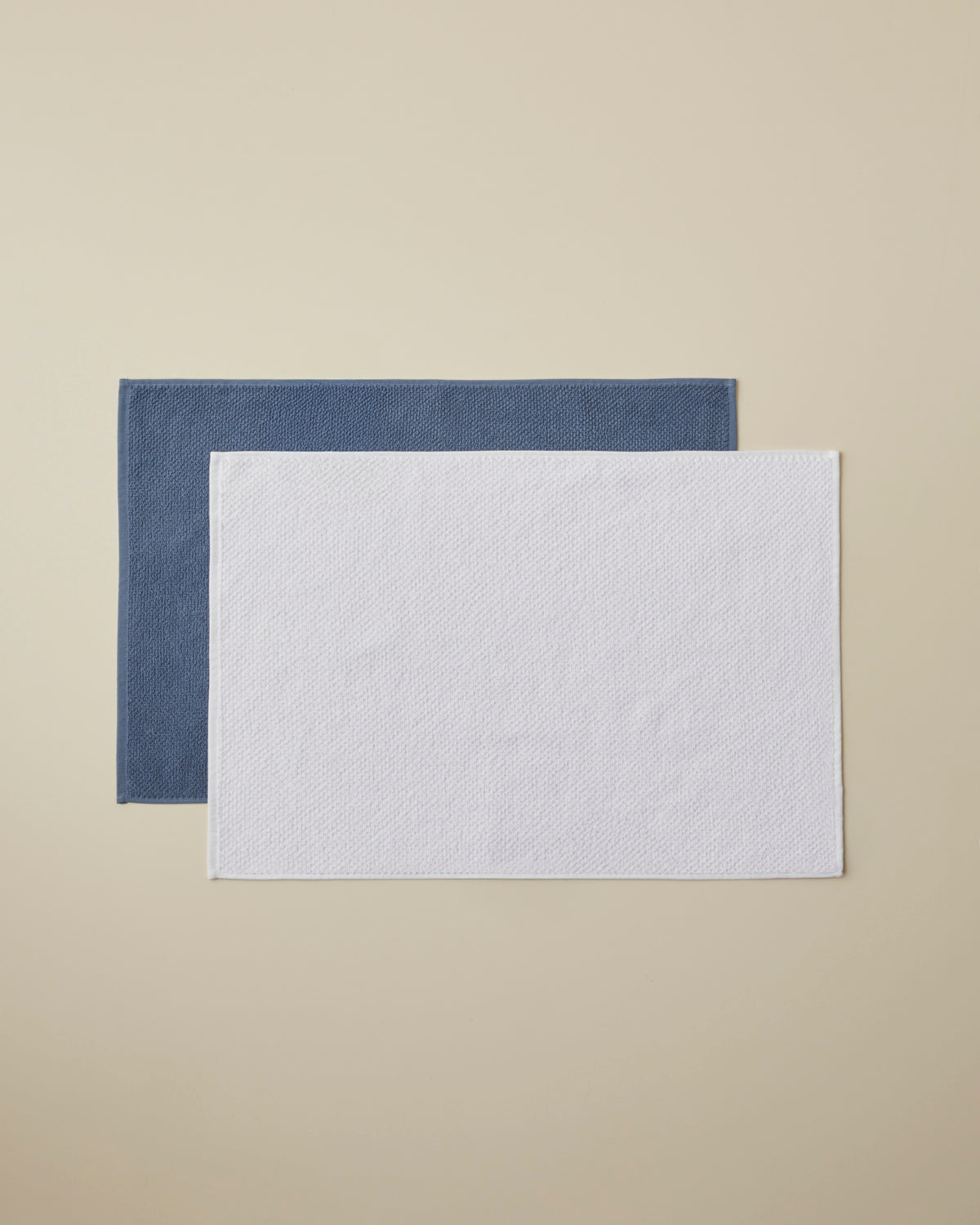 Cotton Foot Towel 50x70 cm - White & Navy Blue (view 4)