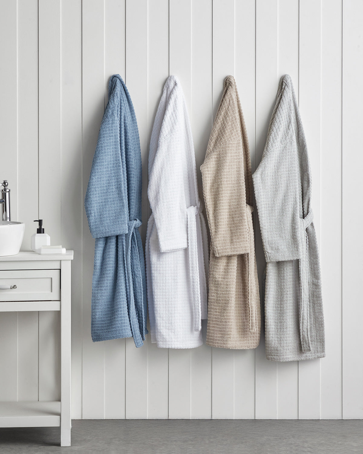 Chequer Cotton Bathrobe (view 30)