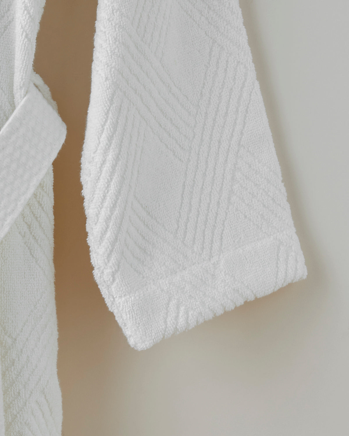 Cotton Bathrobe - Ivory & Light Green - Light Green - S-M (view 3)