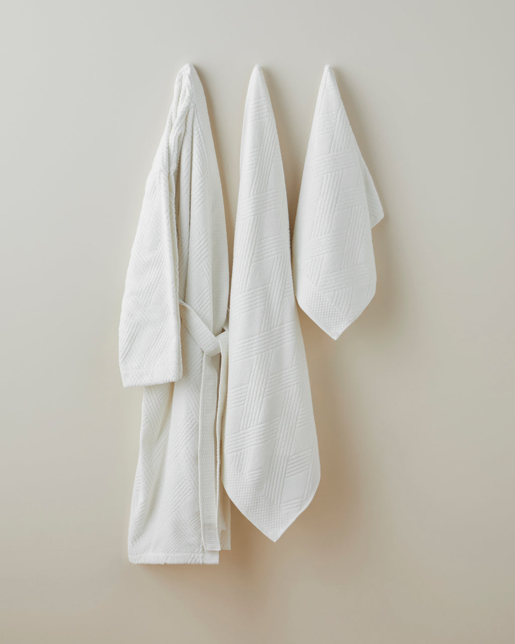 Cotton Bathrobe - Ivory & Light Green - Light Green - L-XL (view 4)
