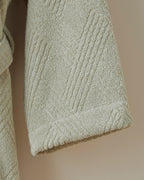 Cotton Bathrobe - Ivory & Light Green (view 9)
