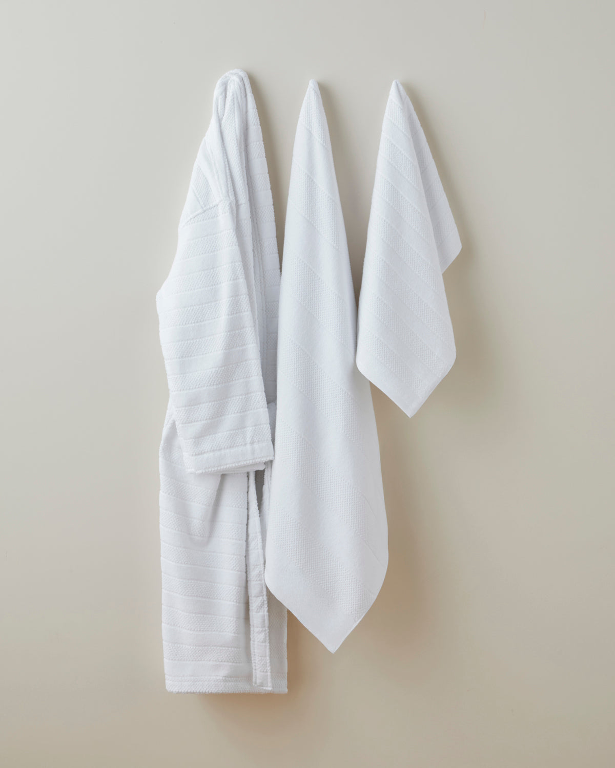 Cotton Bathrobe - White & Navy Blue - Navy Blue - L-XL (view 4)