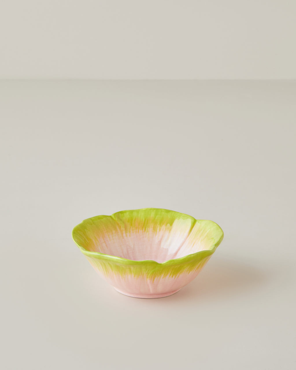 Flowerella Dolomite Snack Bowl 11 cm Pink - Green