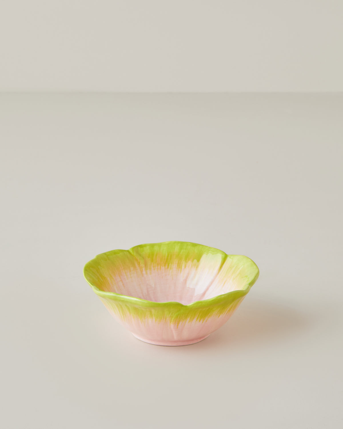 Flowerella Dolomite Snack Bowl 11 cm Pink - Green