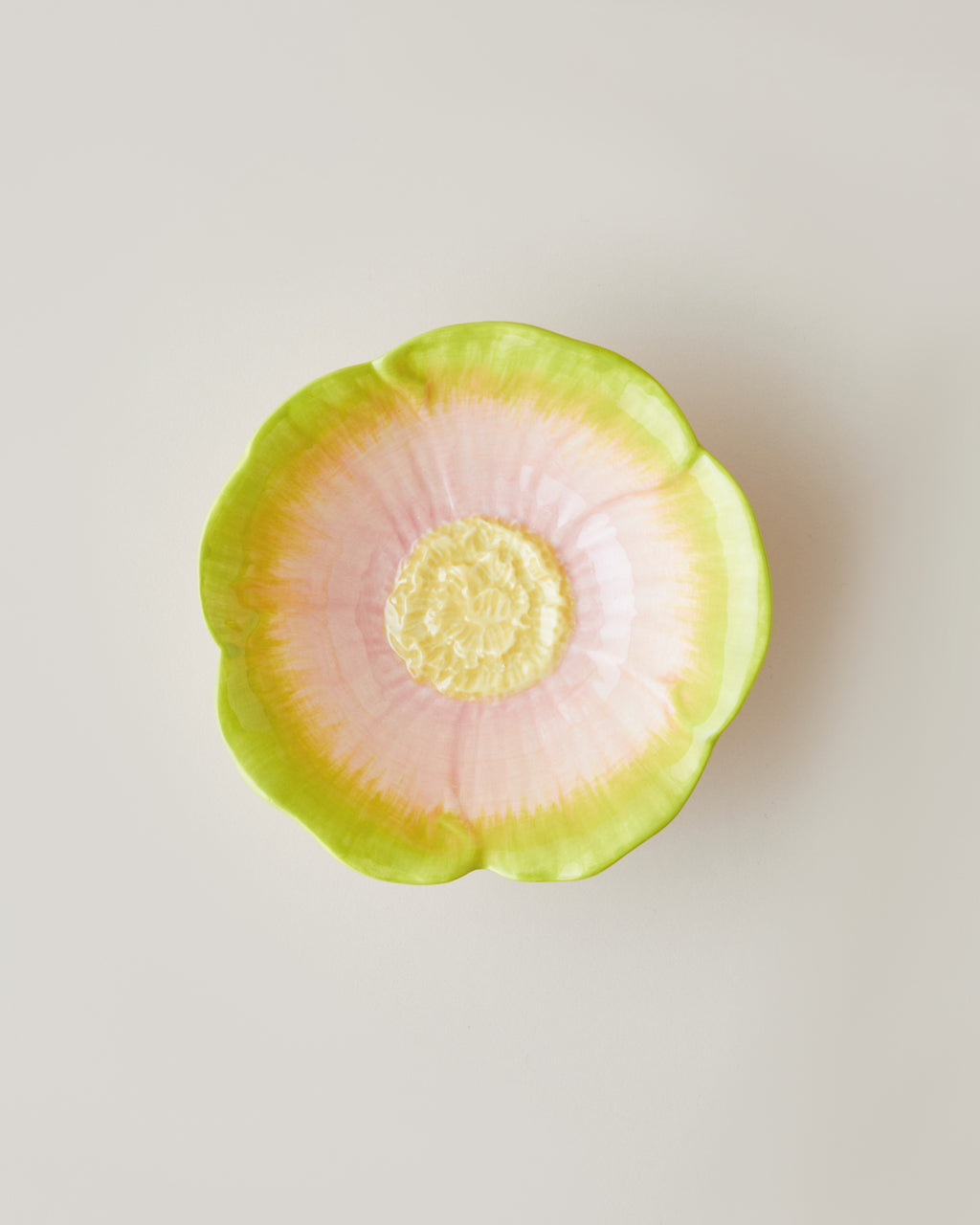Flowerella Dolomite Snack Bowl 11 cm Pink - Green (view 2)