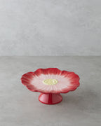 Flowerella Dolomite Cake Stand 26 cm - Red - Pink