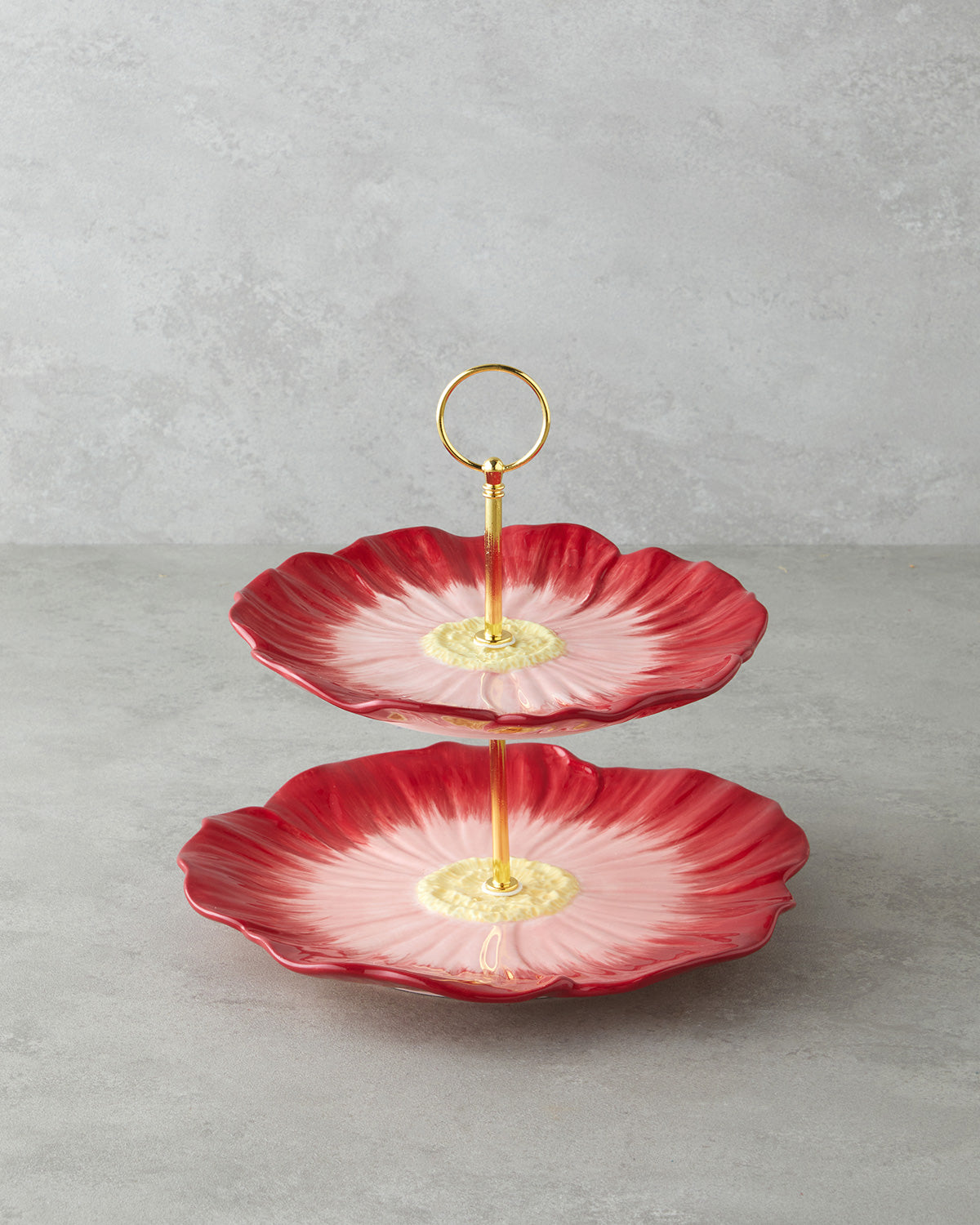 Flowerella Dolomite Cookie Stand 21+26 cm - Red - Pink