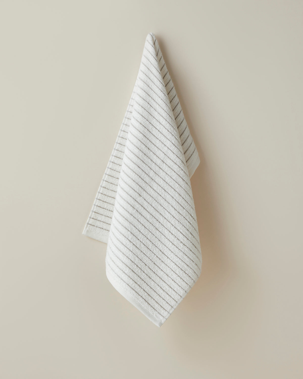 Soft Stripe Cotton Face Towel 50x80 cm Ivory