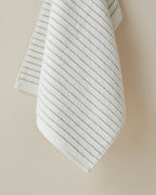 Soft Stripe Cotton Face Towel 50x80 cm Ivory (view 2)