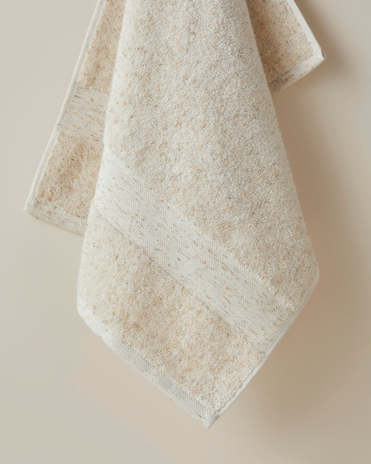 Melange Cotton Face Towel 50x80 cm Beige Marl (view 2)