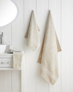 Melange Cotton Face Towel 50x80 cm Beige Marl (view 3)