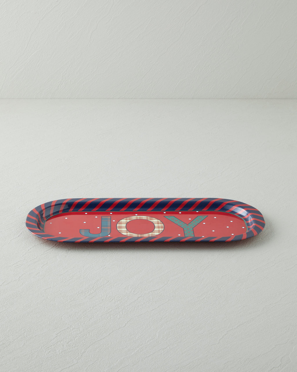 Jolly Metal Tray 16x35 cm Red - Navy Blue (view 2)