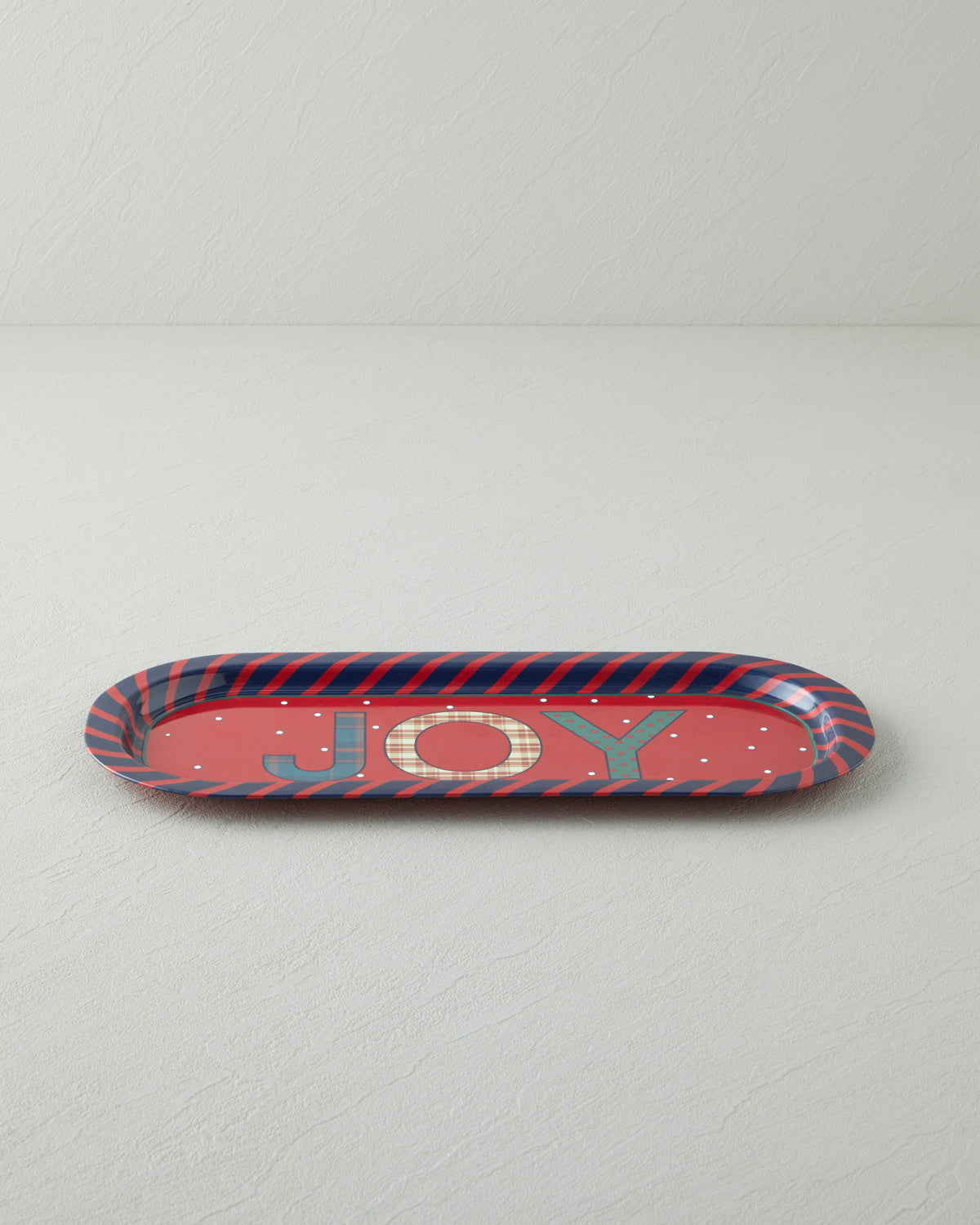 Jolly Metal Tray 16x35 cm Red - Navy Blue (view 2)