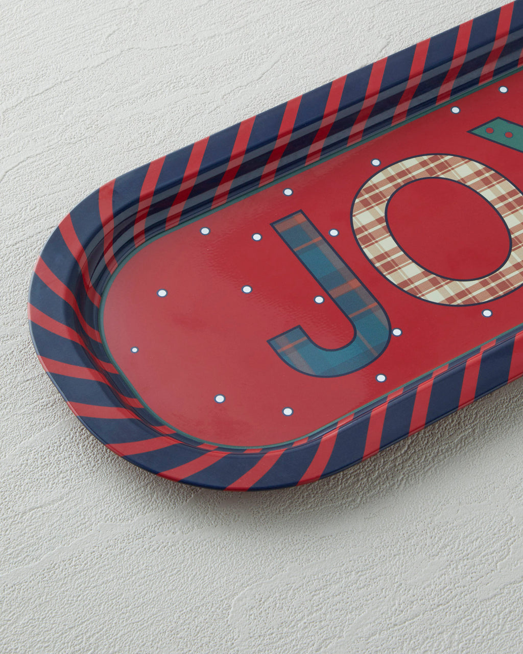 Jolly Metal Tray 16x35 cm Red - Navy Blue (view 3)