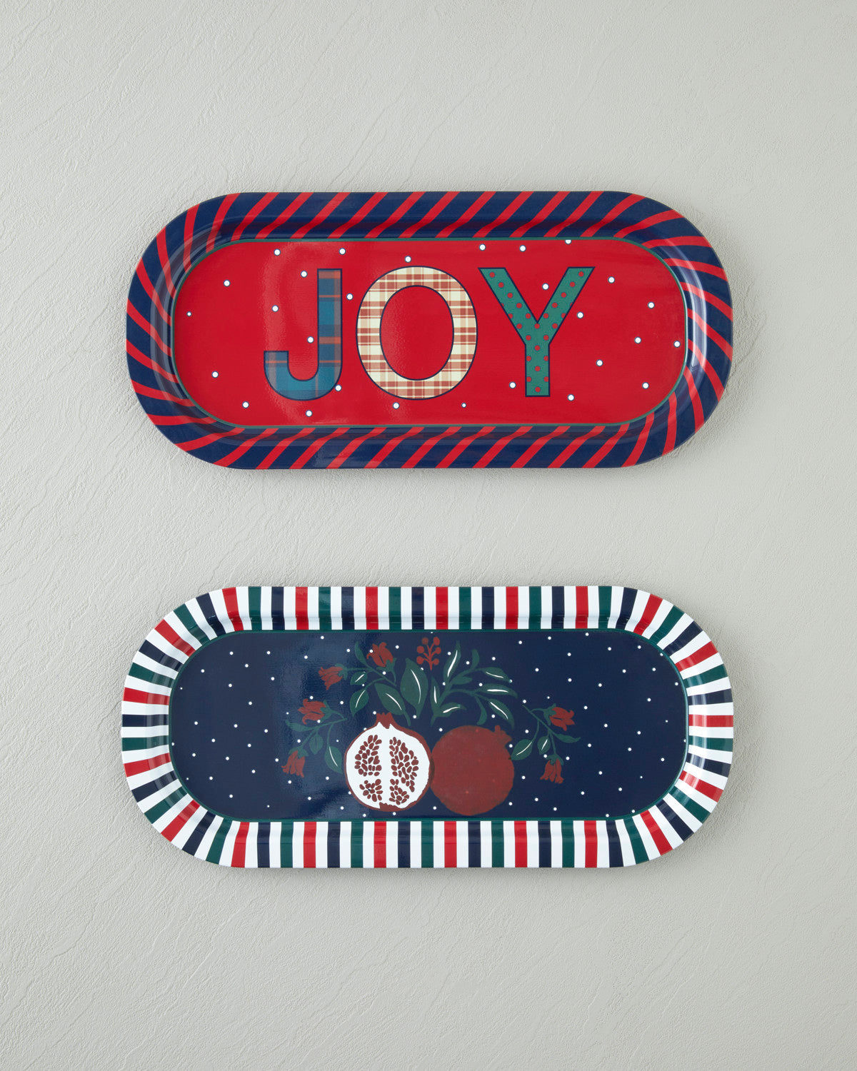 Jolly Metal Tray 16x35 cm Red - Navy Blue (view 5)