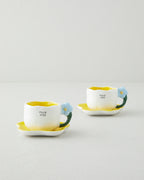 Dolomite 4 Pieces 2 Servings Coffee Cup Set 100 ml - Blue - Orange (view 2)