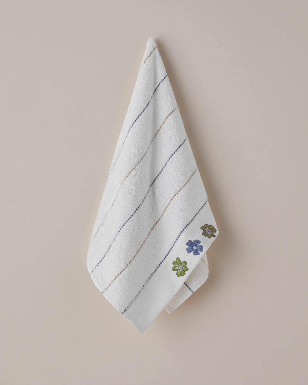 Cotton Embroidered Face Towel 50x80 cm White