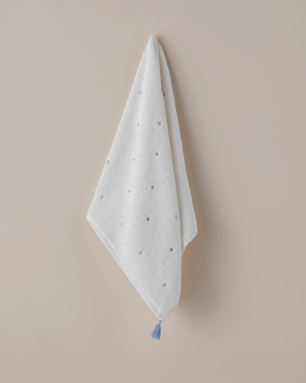 Cotton Fringed Face Towel 50x80 cm Green - Blue