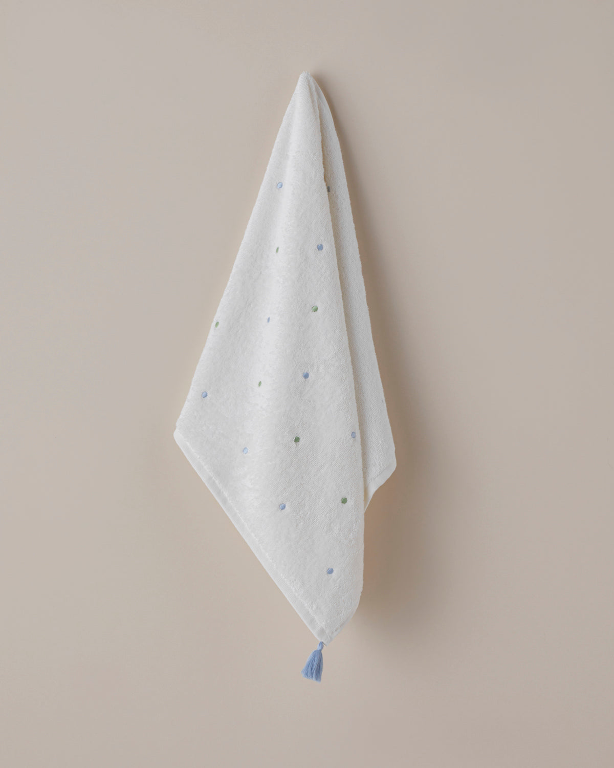 Cotton Fringed Face Towel 50x80 cm Green - Blue