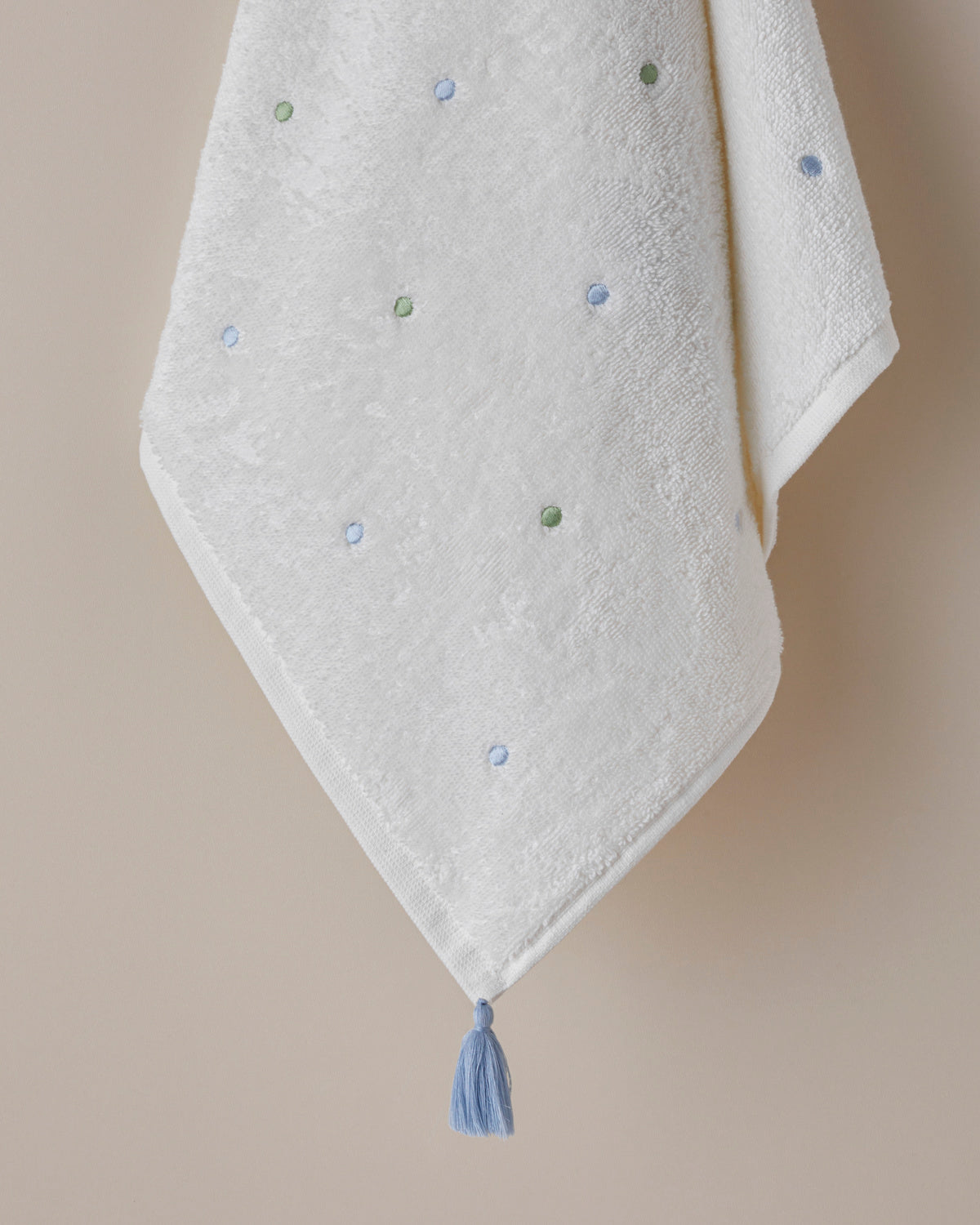 Cotton Fringed Face Towel 50x80 cm Green - Blue (view 2)