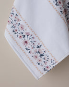Daisy Pink Cotton Face Towel 50x80 cm White (view 2)