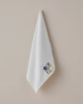Cotton Embossing Embroidered Face Towel 50x80 cm White