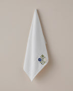 Cotton Embossing Embroidered Face Towel 50x80 cm White
