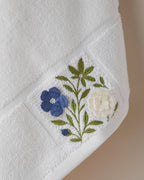 Cotton Embossing Embroidered Face Towel 50x80 cm White (view 2)