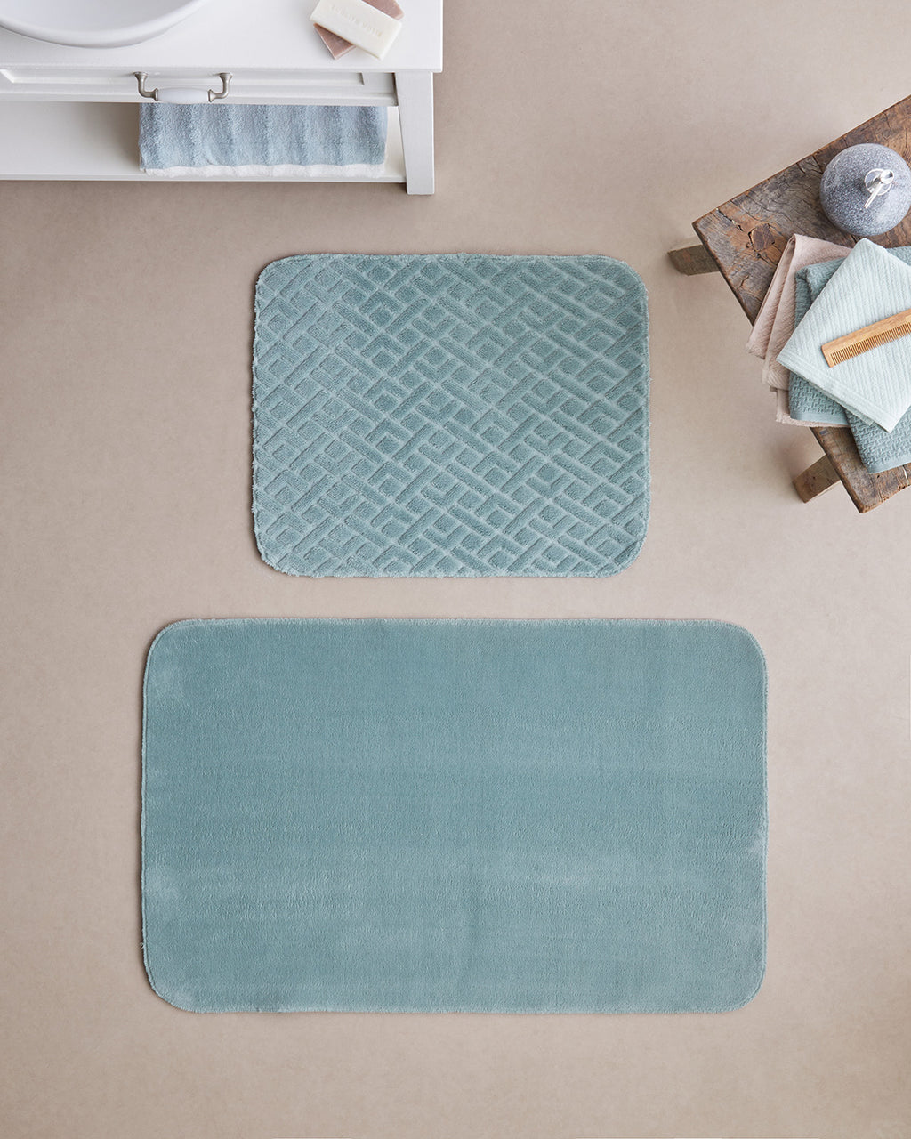 Gridline Anti-slip Base Bath Mat Set 60x100 cm + 50x60 cm (view 8)