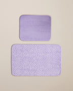 Wavelet Anti-slip Base Bath Mat Set 60x80 cm + 40x60 cm Violet