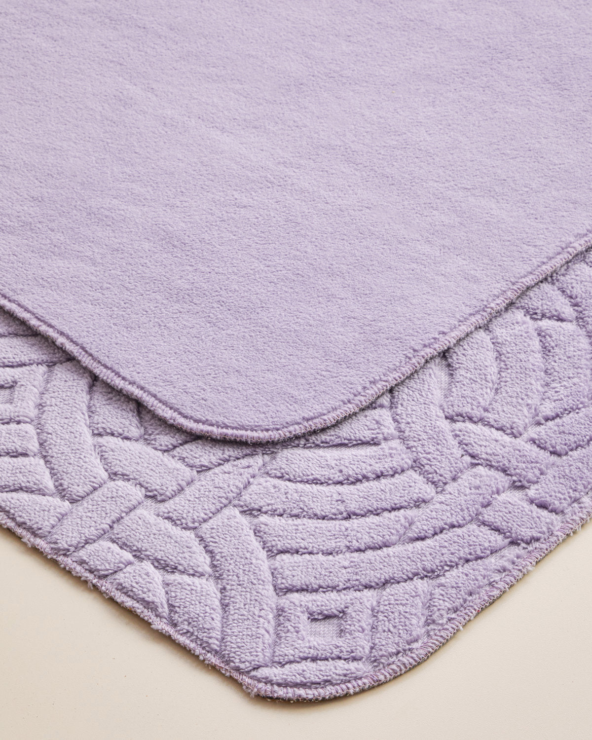 Wavelet Anti-slip Base Bath Mat Set 60x80 cm + 40x60 cm Violet (view 2)