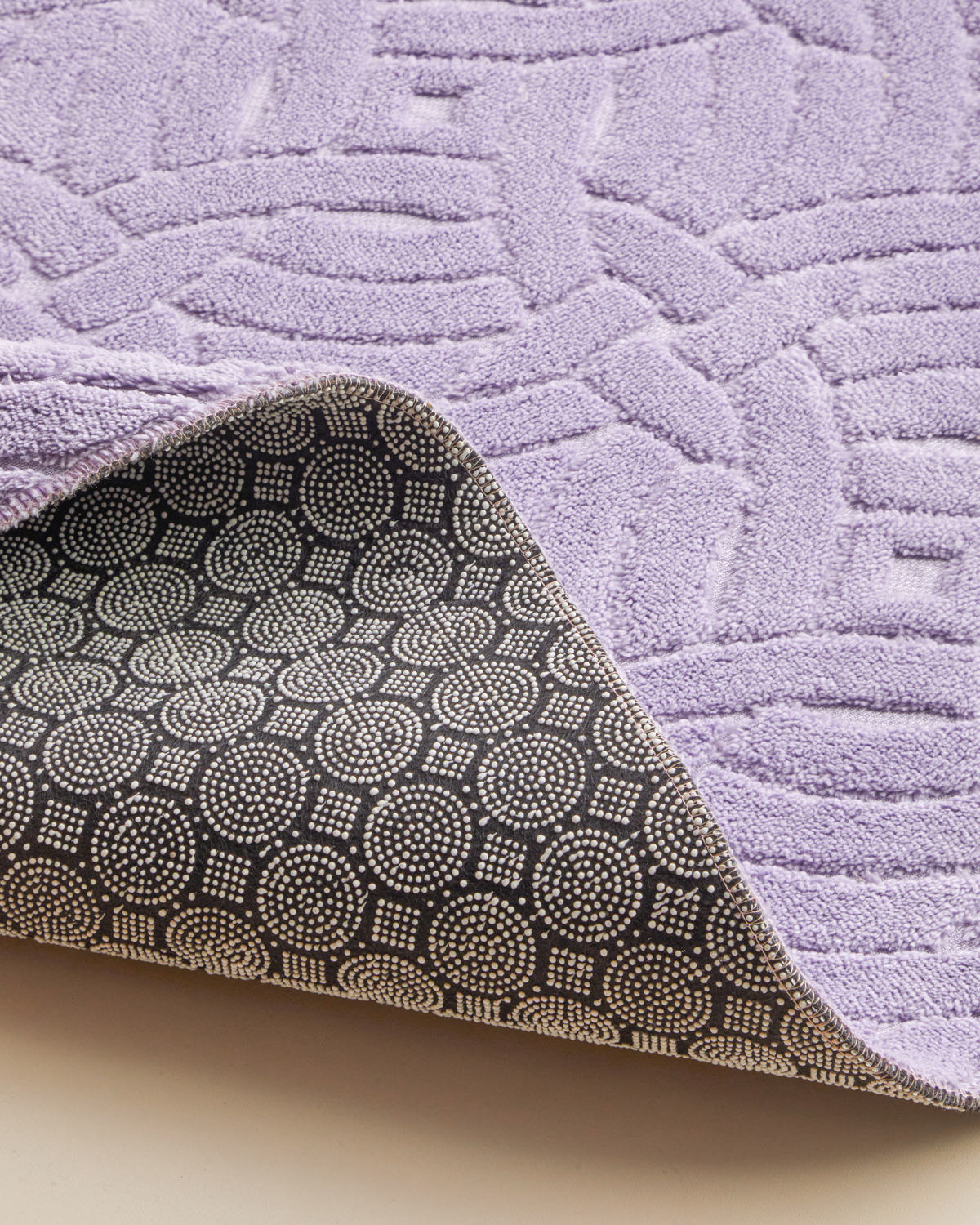 Wavelet Anti-slip Base Bath Mat Set 60x80 cm + 40x60 cm Violet (view 3)