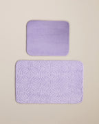 Wavelet Anti-slip Base Bath Mat Set 60x100 cm + 50x60 cm - Violet