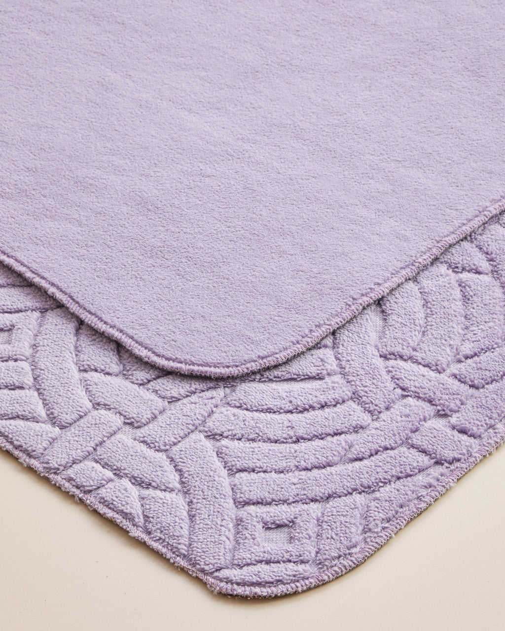 Wavelet Anti-slip Base Bath Mat Set 60x100 cm + 50x60 cm - Light Beige (view 2)