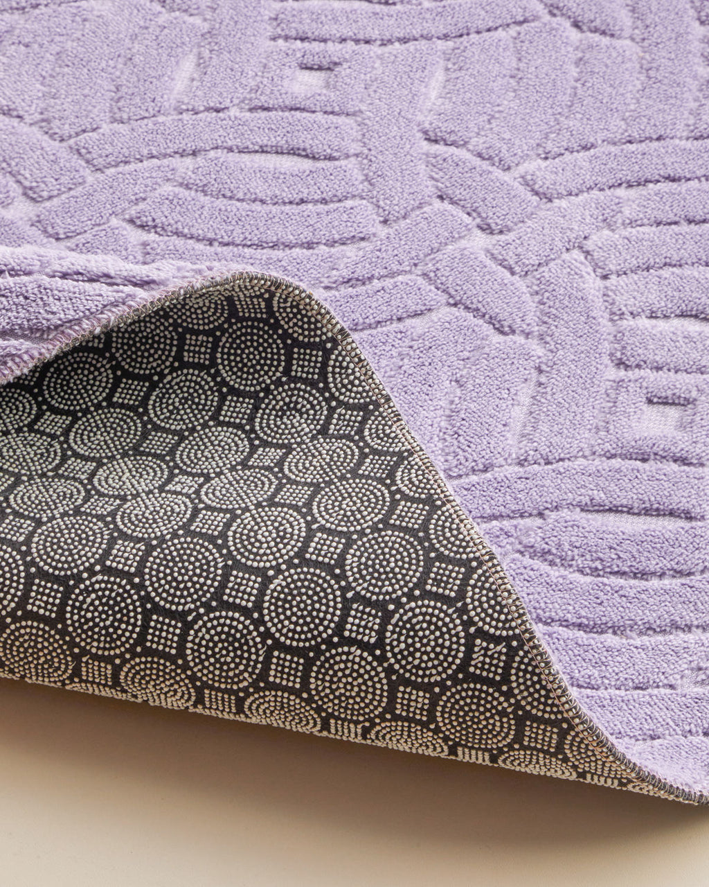 Wavelet Anti-slip Base Bath Mat Set 60x100 cm + 50x60 cm - Ecru (view 3)