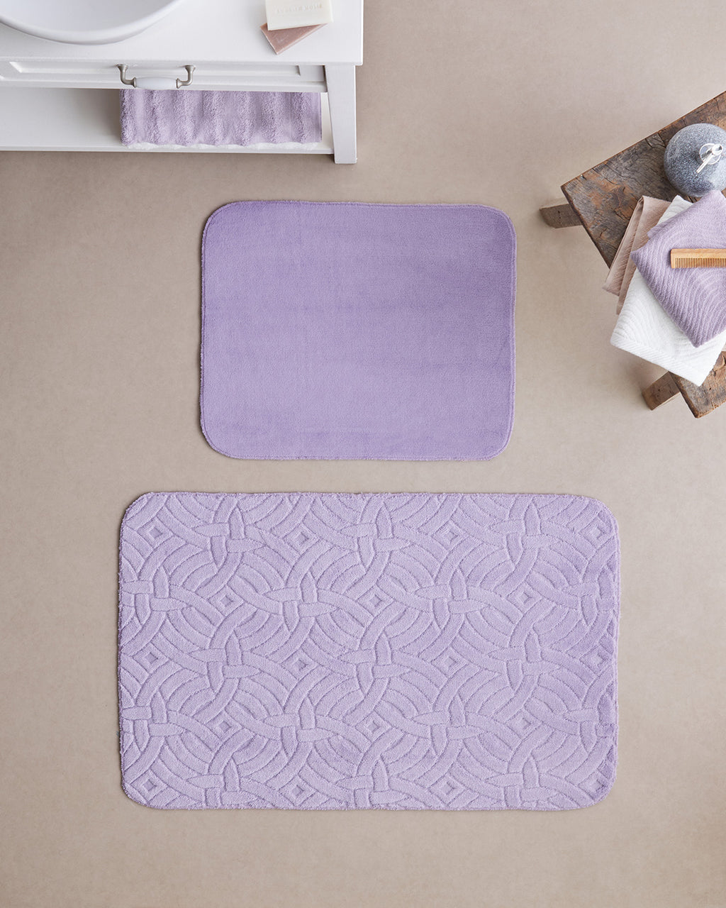 Wavelet Anti-slip Base Bath Mat Set 60x100 cm + 50x60 cm (view 4)