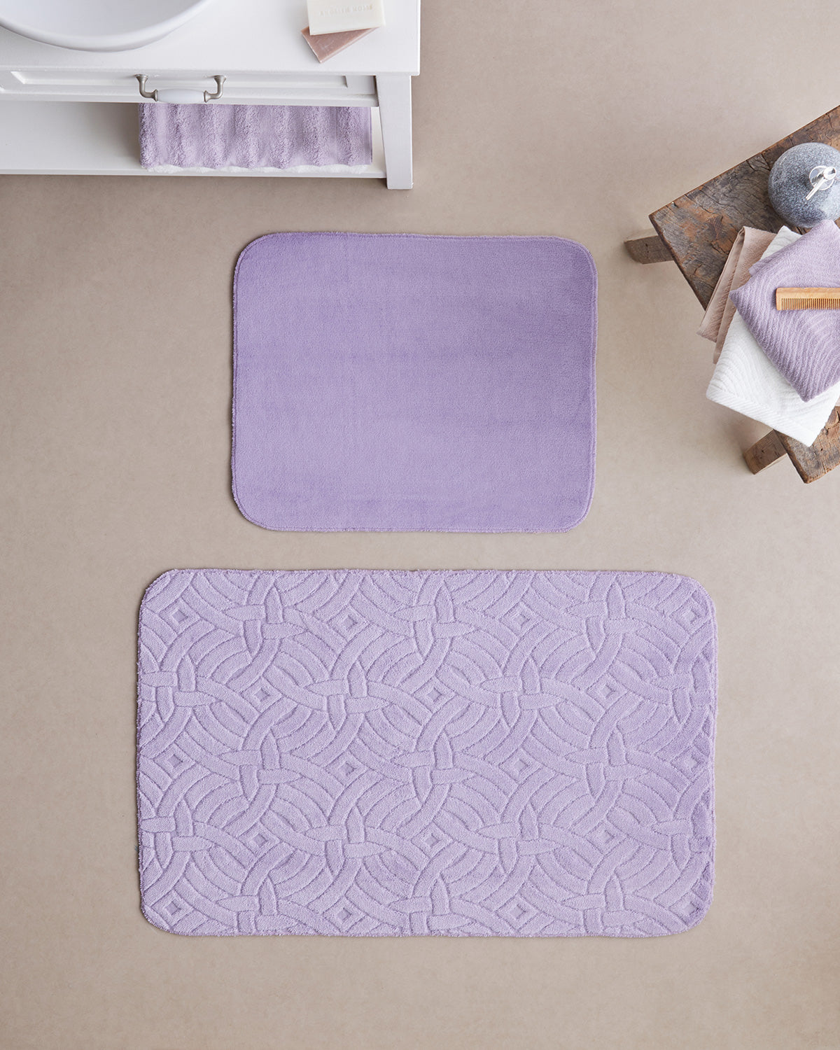 Wavelet Anti-slip Base Bath Mat Set 60x100 cm + 50x60 cm (view 4)